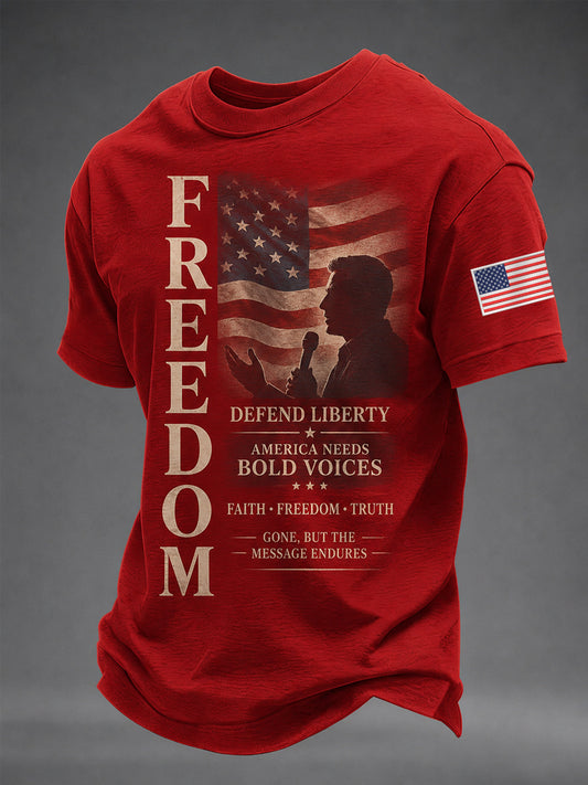 Men's Freedom Print Casual Tee