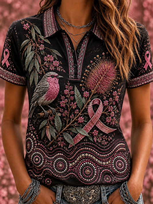 Women's Breast Cancer Awareness Australia Polo T-Shirt