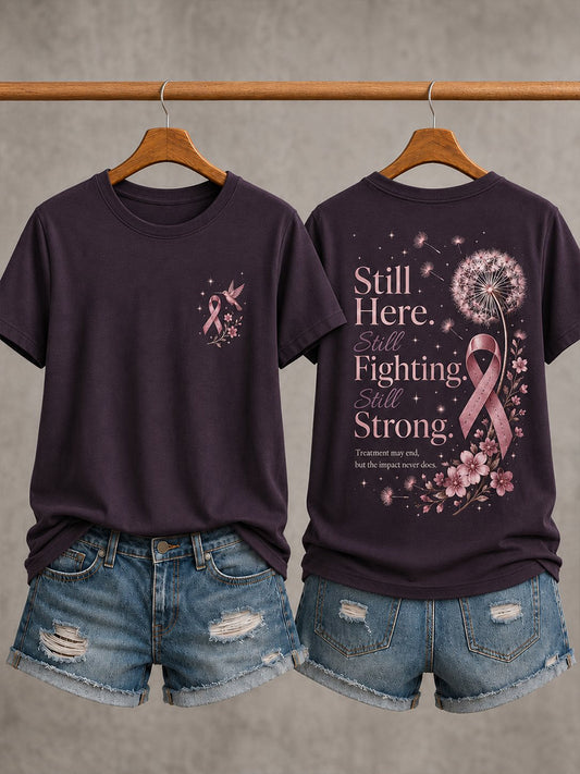 Women's Breast Cancer Awareness Print short-sleeved T-shirt
