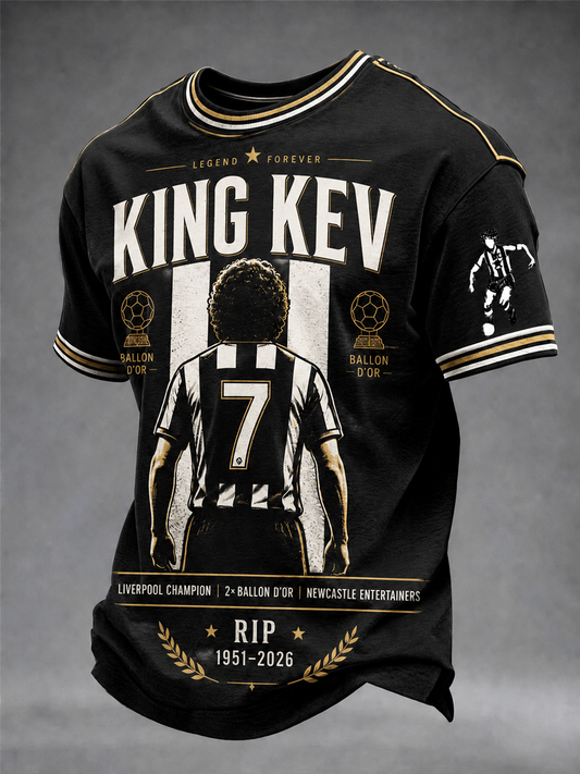 Men's England Football Lover Legend King Kev Rip Printed short sleeves t-shirt