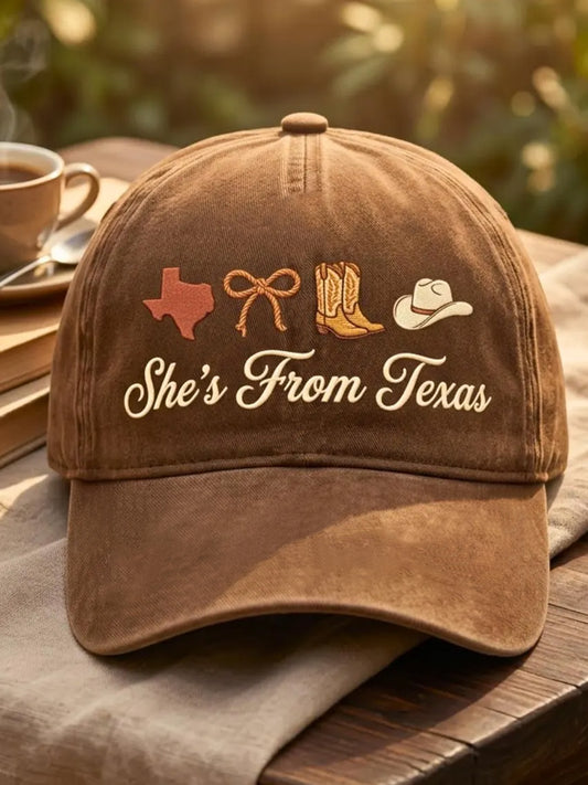 Unisex She's From Texas I Can Tell Print Hat