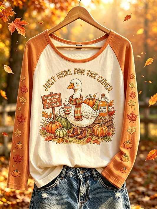 Women's autumn element printed casual long-sleeved T-shirt