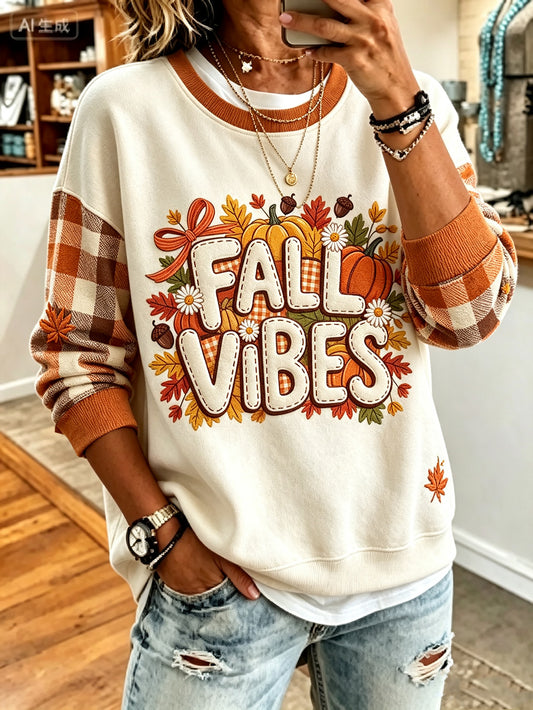 Women's autumn element printed casual sweatshirt