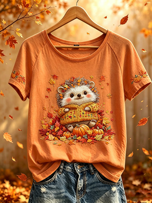 Women's autumn element printed casual short sleeve T-shirt