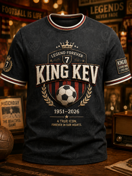Men's Rip King Kev 7 England Football Lover Printed  short sleeves t-shirt