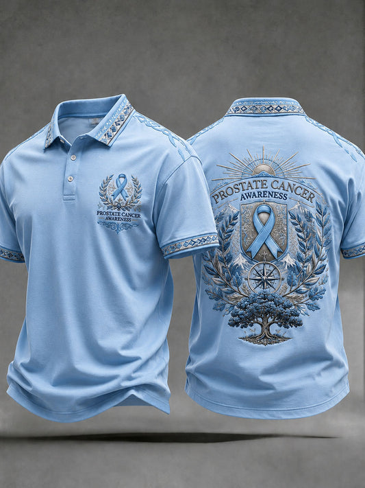 Men's Prostate Cancer Awareness Printed Casual Top