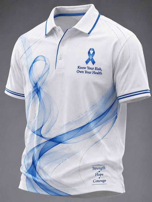 Men's Prostate Cancer Awareness Pattern Printed Polo Shirt