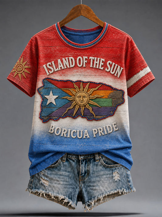 Women's Puerto Rico Art Printed T-shirt