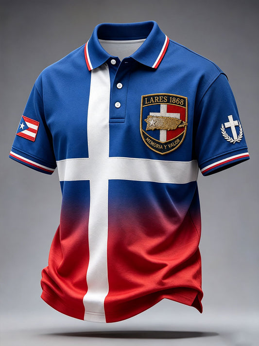 Men's Puerto Rico Grito de Lares Day Printed Casual Tops