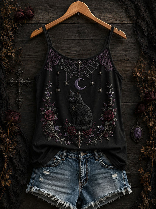 Women's Gothic Black Cat Tank Top