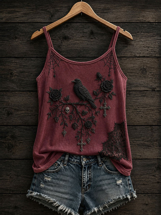 Women's Gothic Raven Cross Tank Top