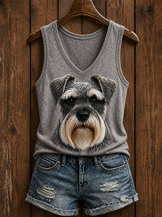Women's Cute Miniature Schnauzer Art Vests