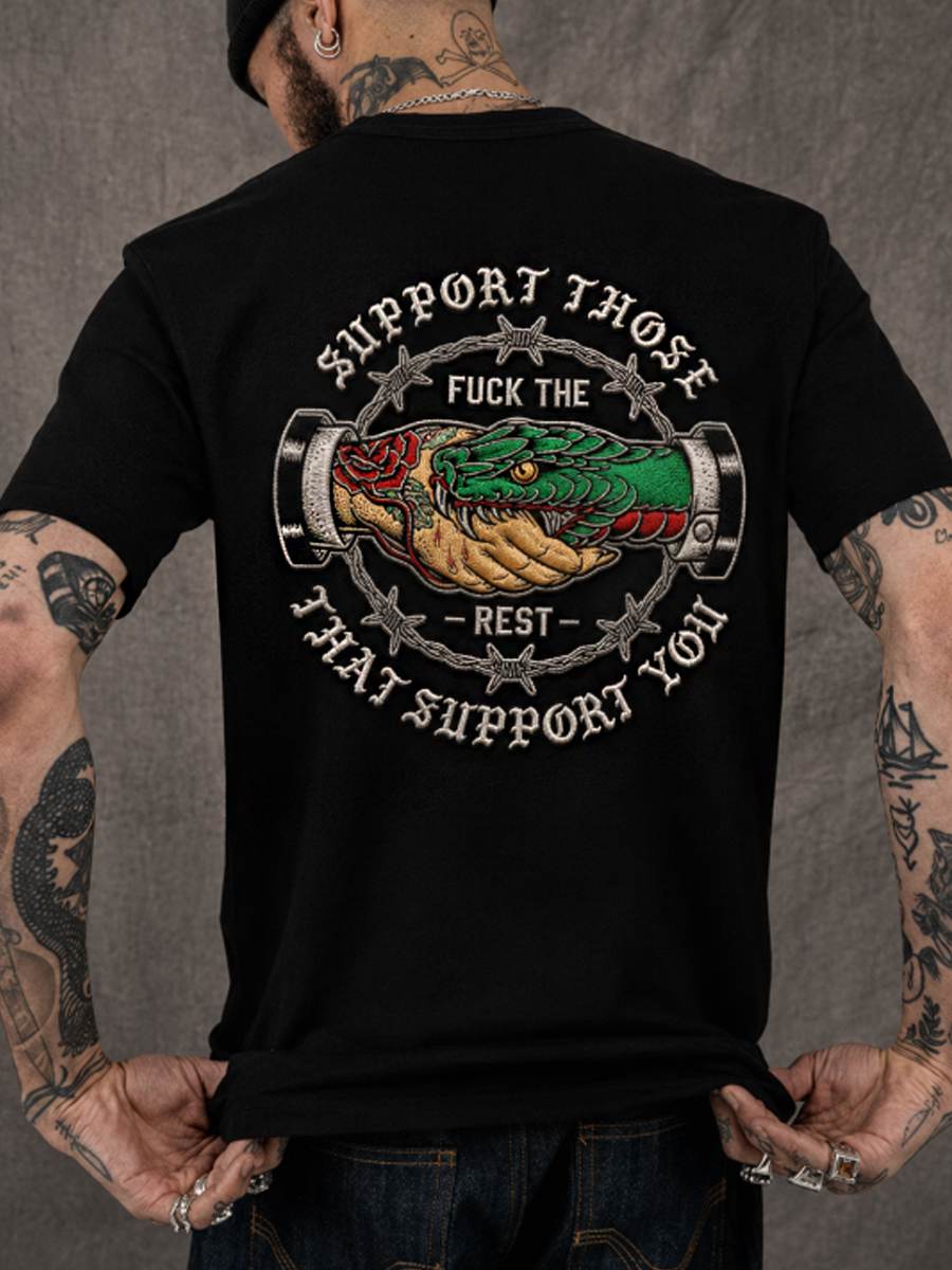 Men's SUPPORT THOSE THAT SUPPORT YOU Snake Graphic t-shirt
