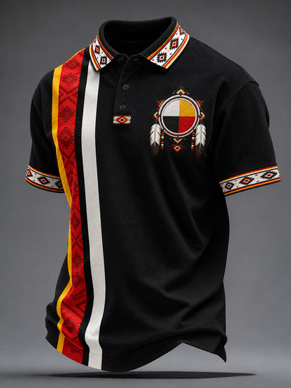 Men's Native Print Casual Top