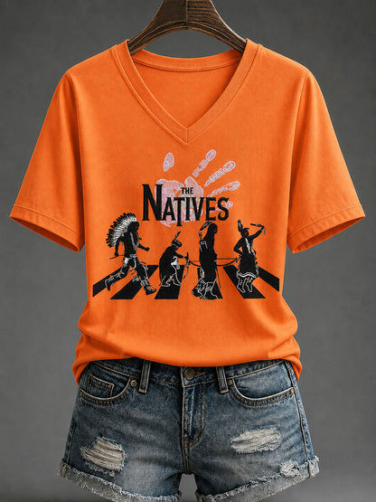 Women's Native Print Casual T-Shirt