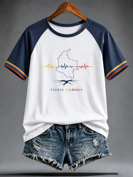 Women's Colombia Strong Pray For Colombia round neck short sleeve T-shirt