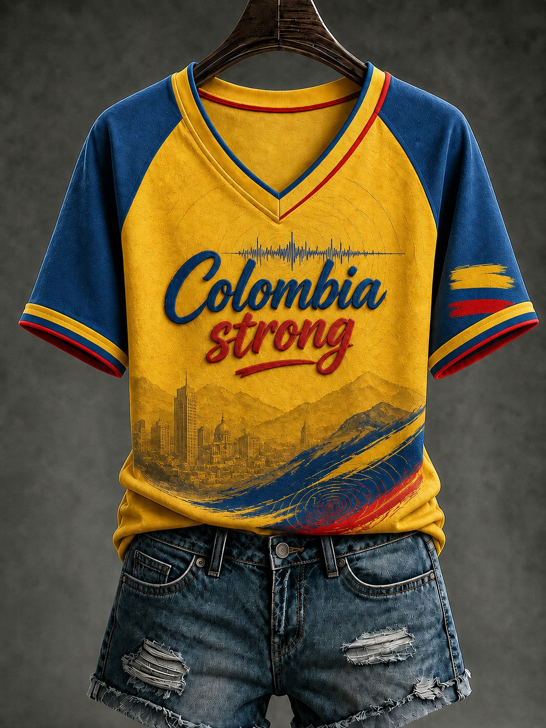 Women's Colombia Strong Printed V-neck T-shirt