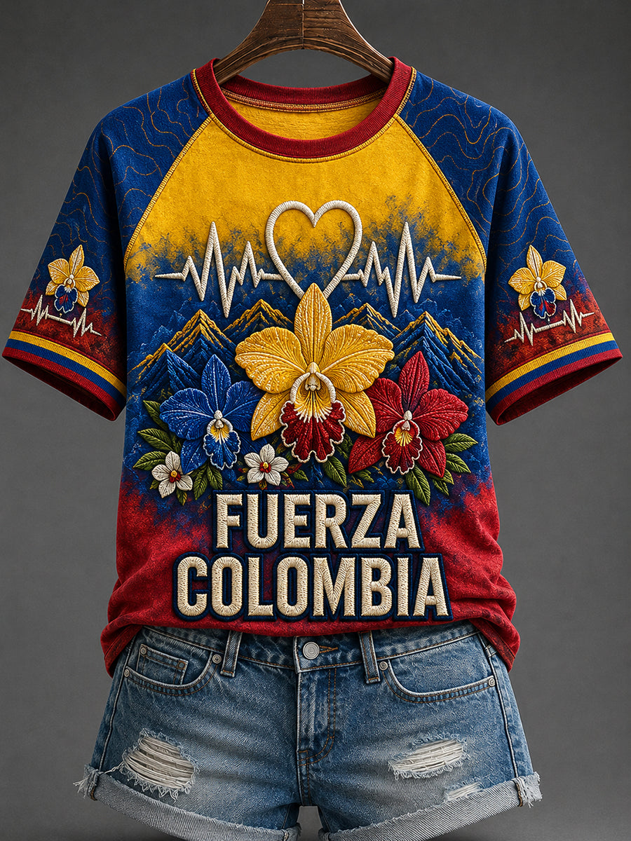 Women's Western Colombia Earthquake Pray For Colombia Print T-shirt