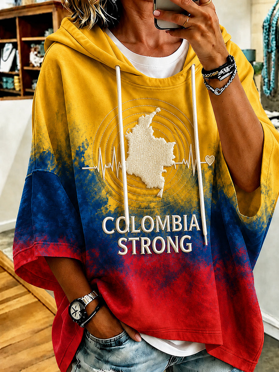 Women’s Western Colombia Earthquake Pray For Colombia Print Hoodie