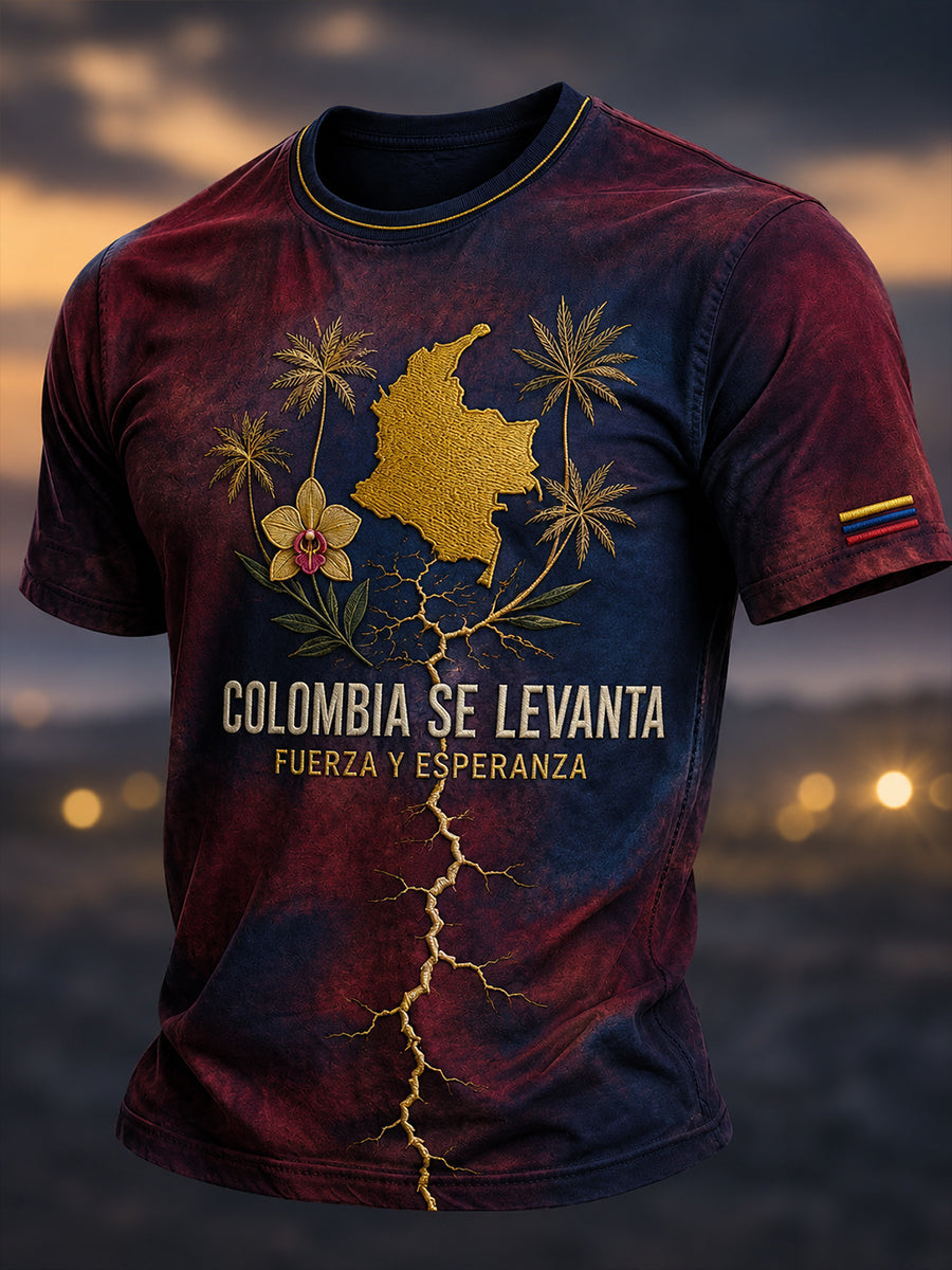 Men's Western Colombia Earthquake Pray For Colombia Print T-shirt