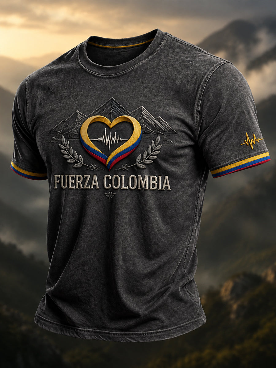 Men's Western Colombia Earthquake Pray For Colombia Print T-shirt
