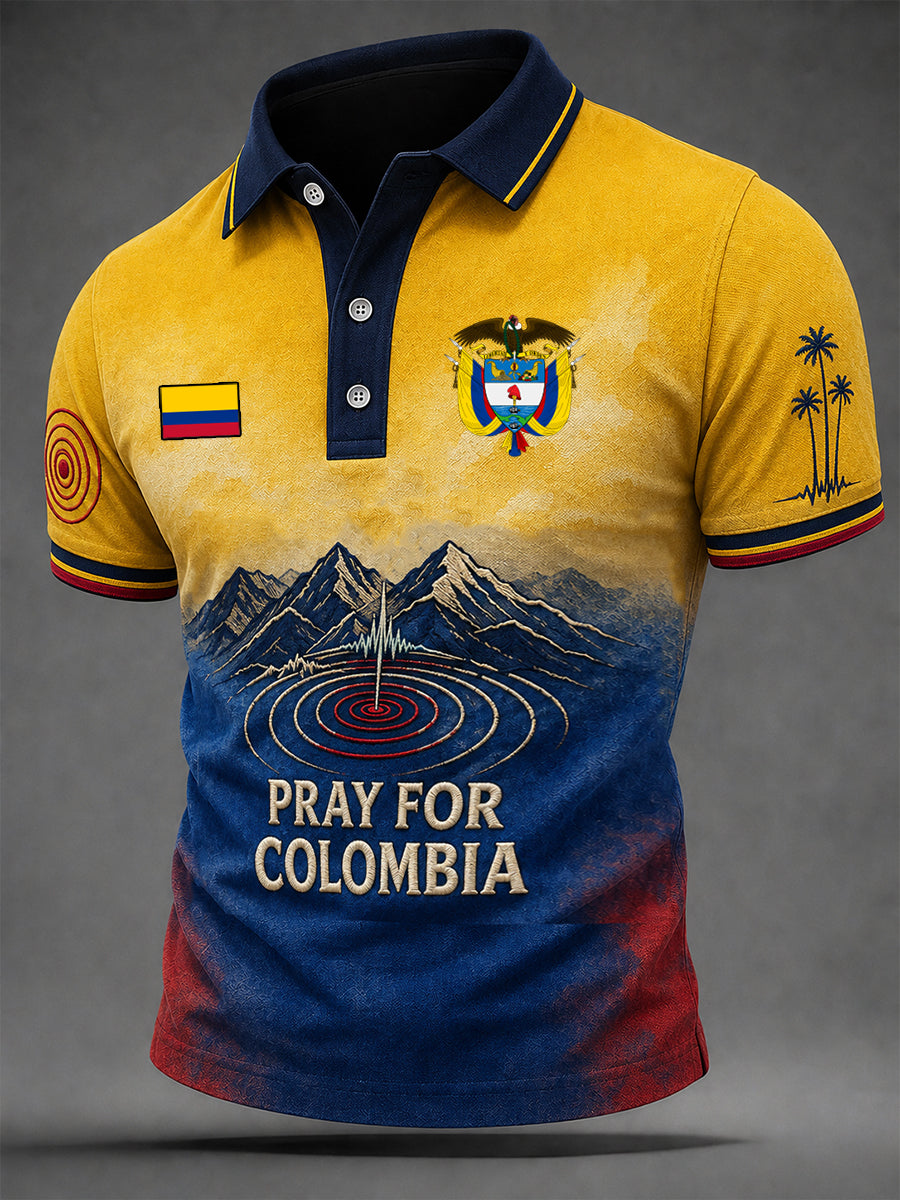 Men's Colombia Earthquake Pray For Colombia Print Shirt