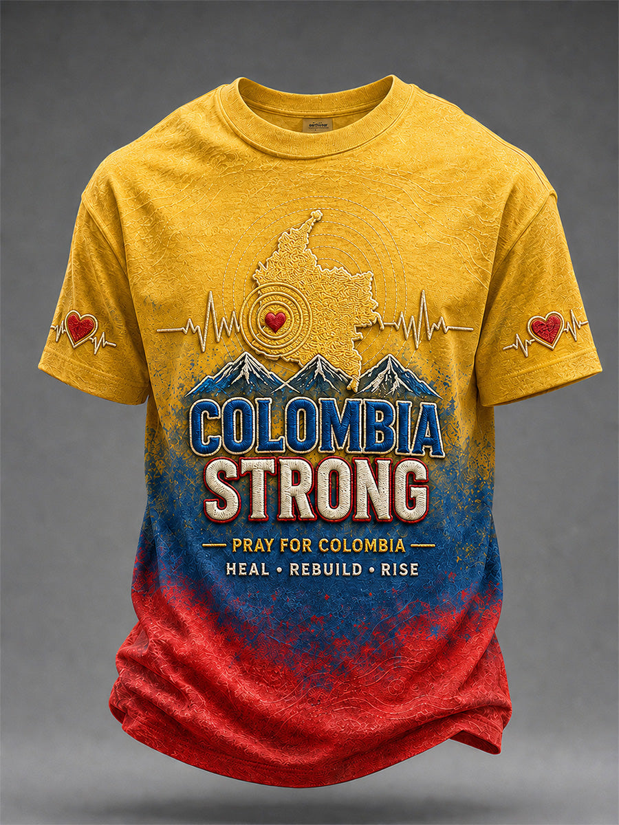Men's Colombia Strong Print  Casual Tee