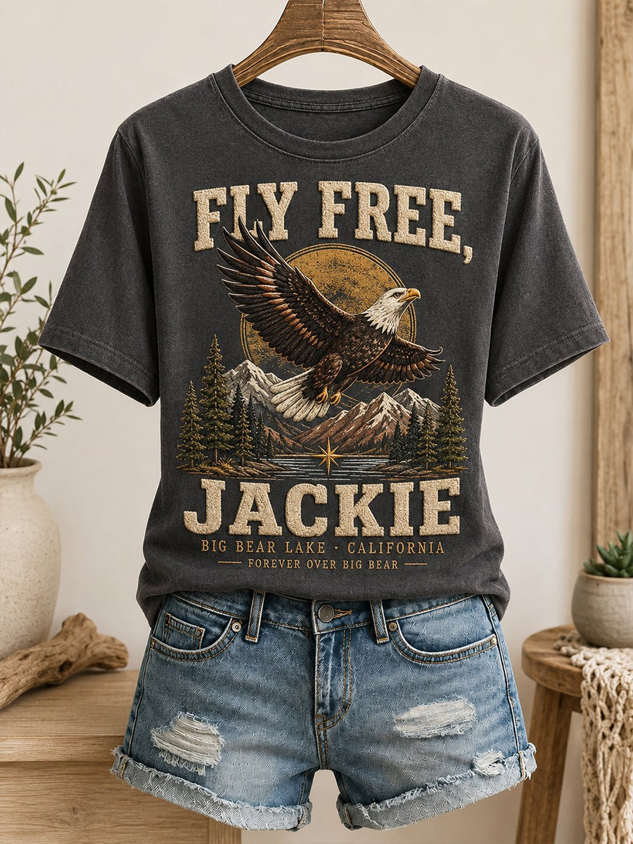 Women's Forever Over Big Bear Fly Free Jackie Print T-shirt
