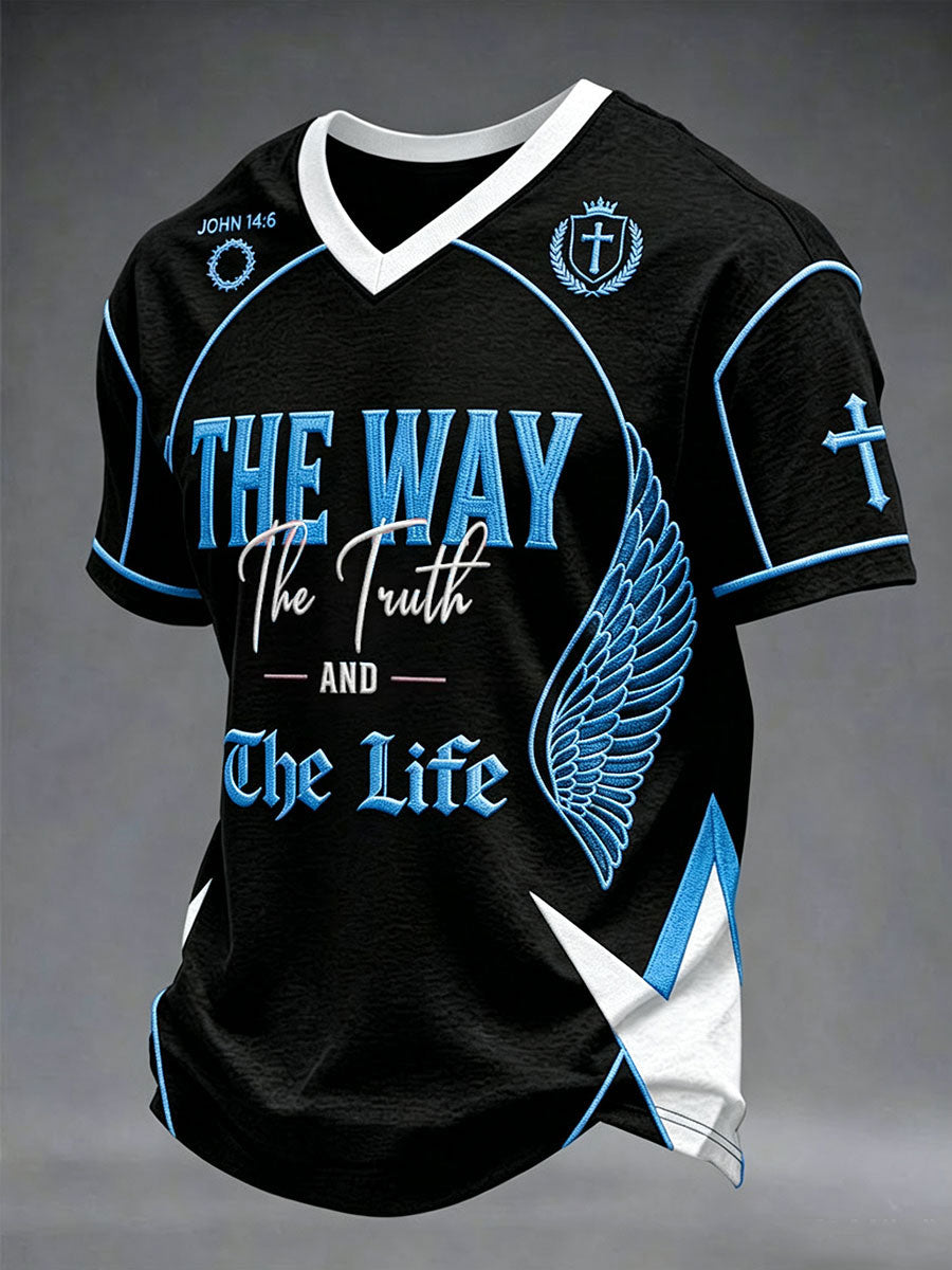 Men'sThe Way The Truth And The Life V-neck T-shirt