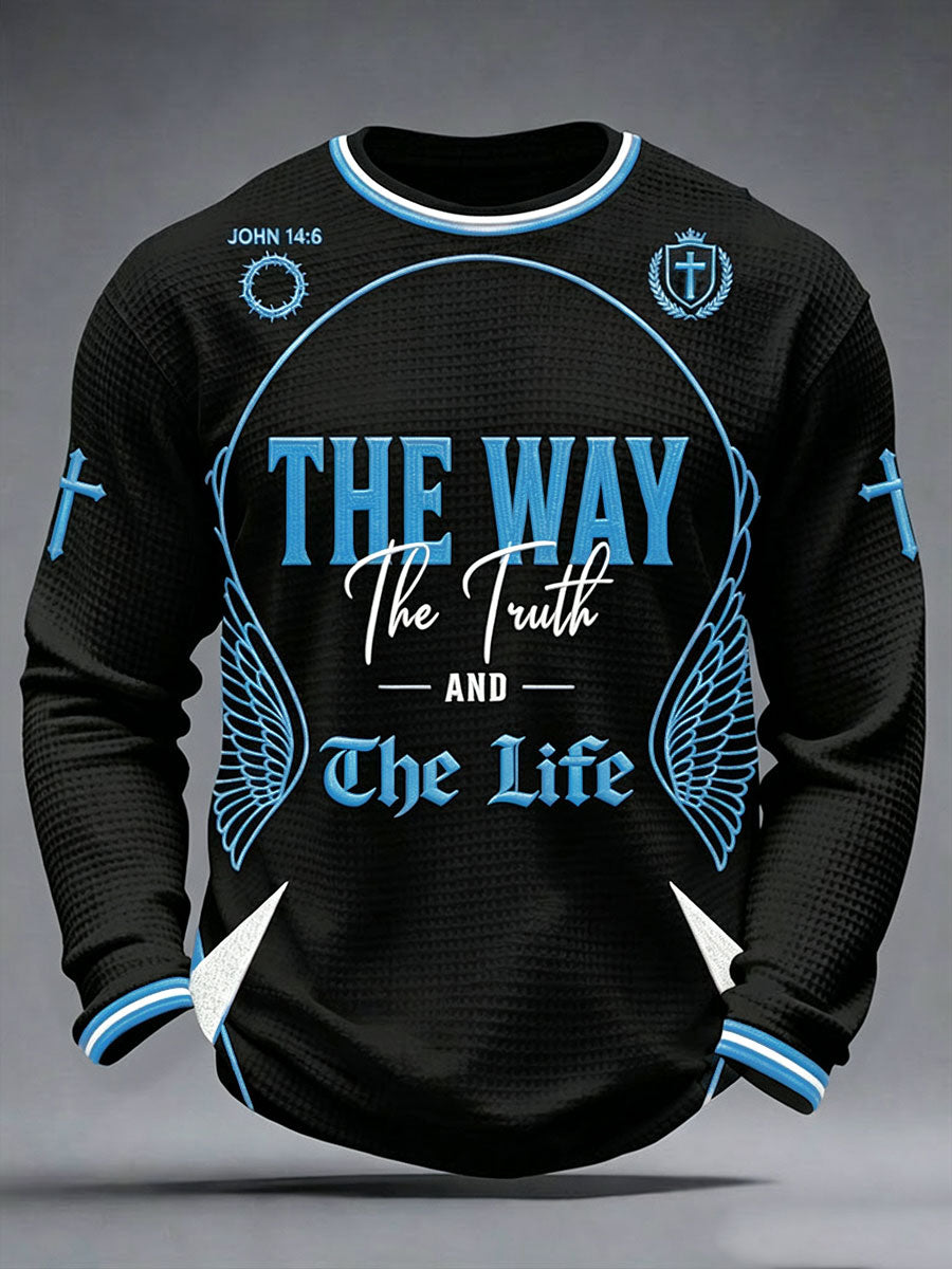Men's The Way The Truth And The Life Waffle Long Sleeve T-Shirt