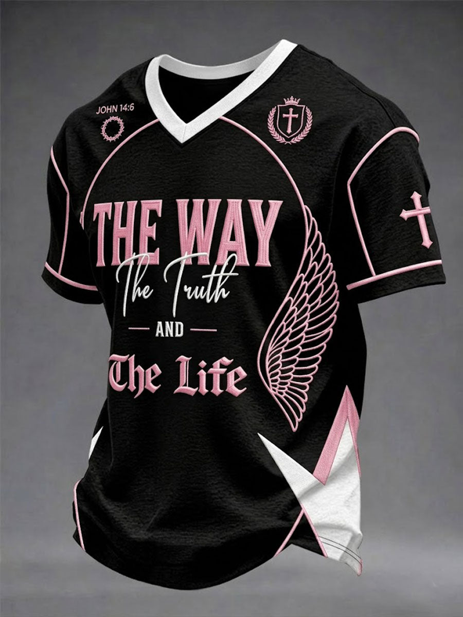 Men'sThe Way The Truth And The Life V-neck T-shirt
