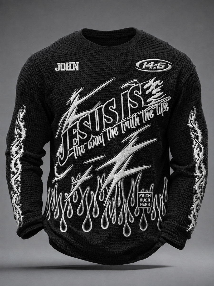 Men's The Way The Truth And The Life Waffle Long Sleeve T-Shirt