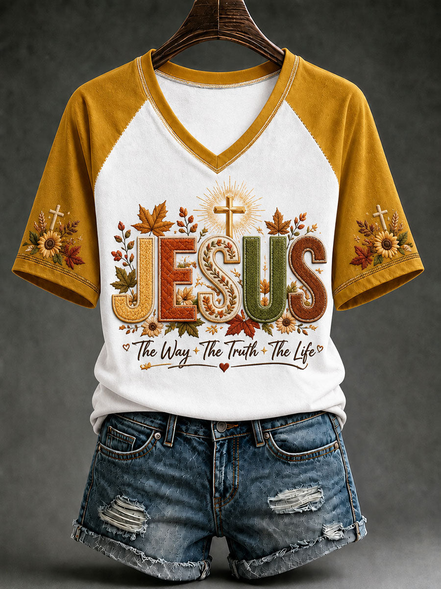 Women's Fall The Way The Truth And The Life V-neck T-shirt