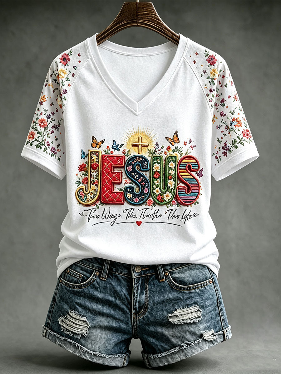 Women's The Way The Truth And The Life V-neck T-shirt