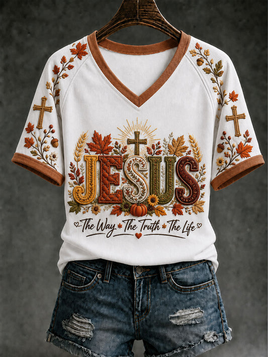 Women's Fall The Way The Truth And The Life V-neck T-shirt