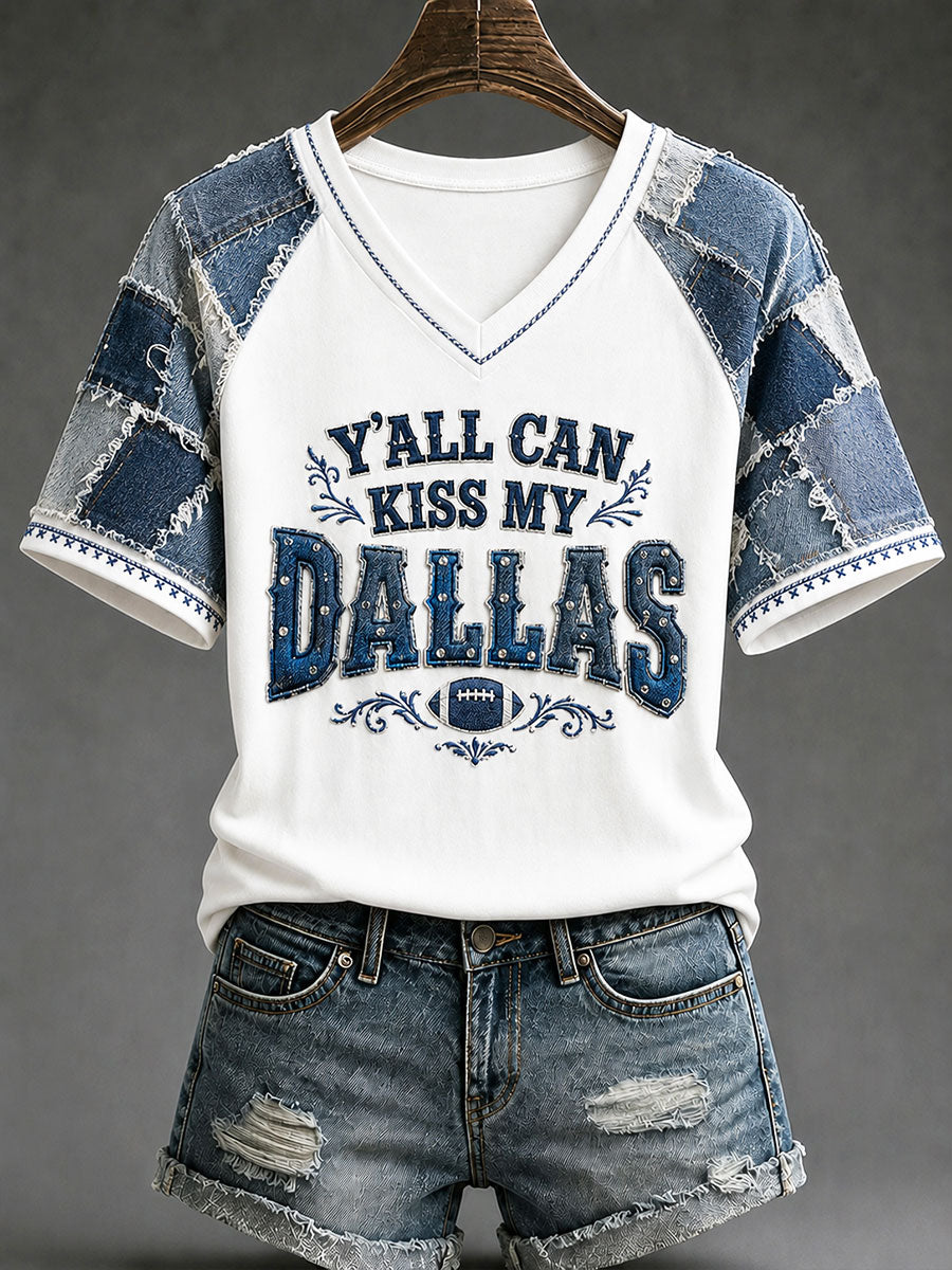 Women's Game Day Football Print Casual T-Shirt