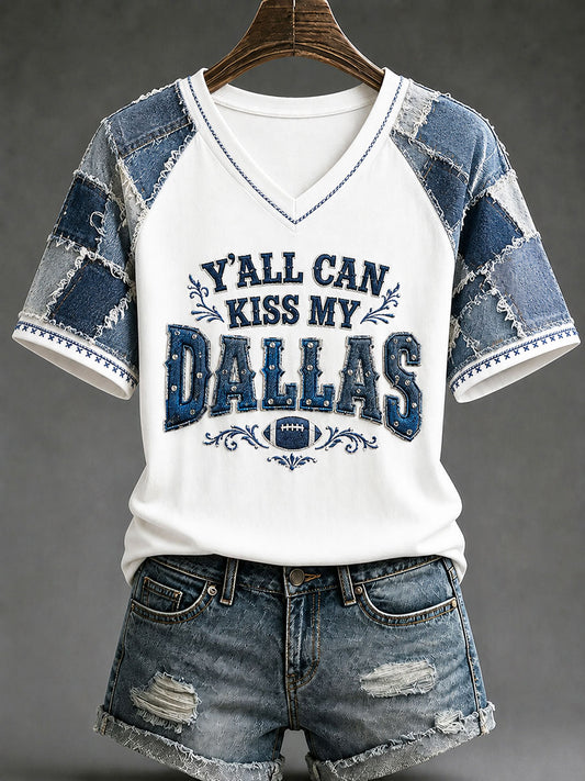 Women's Game Day Football Print Casual T-Shirt