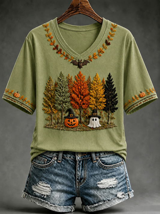 Women's Halloween In The Fall Short-sleeved T-shirt