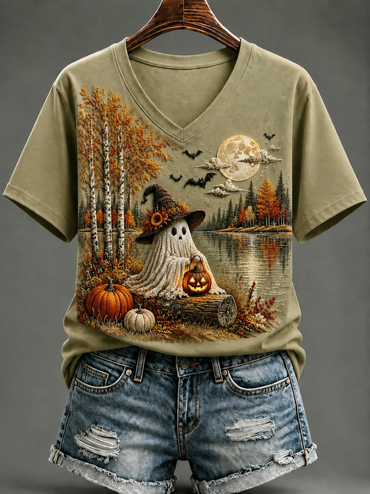 Women's Halloween In The Fall Short-sleeved T-shirt