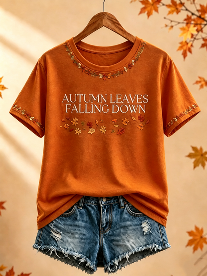 Women's Autumn Music Printed short-sleeved T-shirt