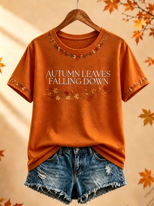 Women's Autumn Music Printed short-sleeved T-shirt