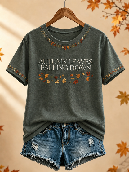 Women's Autumn Music Printed short-sleeved T-shirt