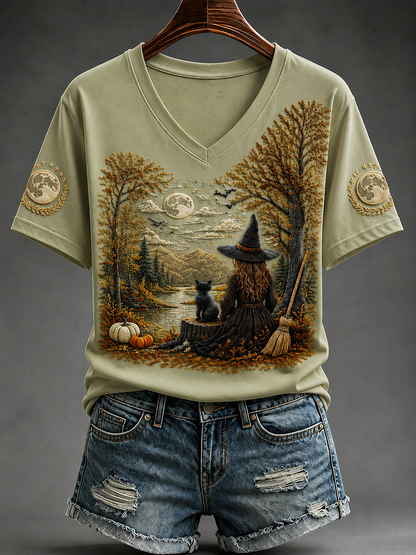 Women's Halloween In The Fall Short-sleeved T-shirt