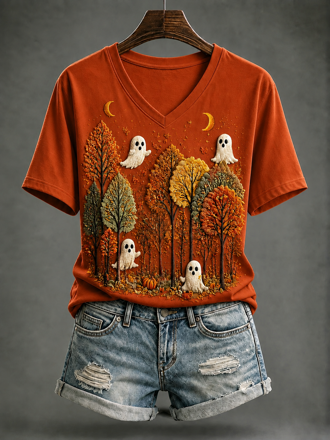 Women's Halloween In The Fall Short-sleeved T-shirt