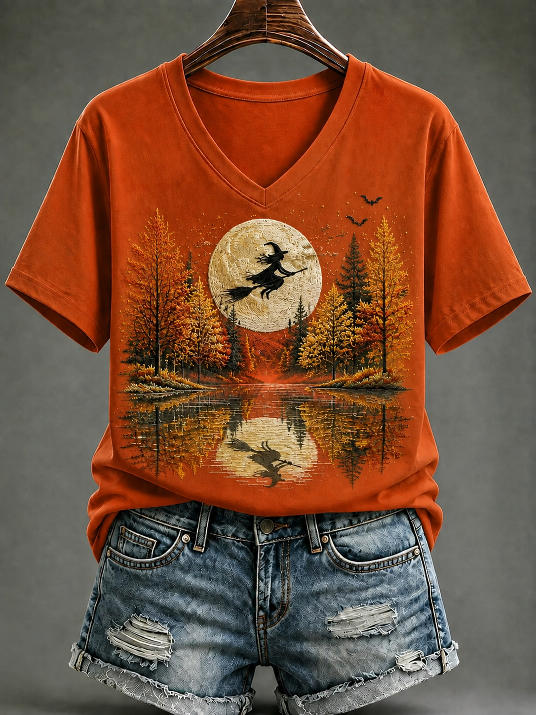 Women's Halloween In The Fall Short-sleeved T-shirt