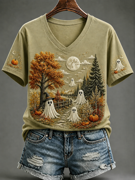 Women's Halloween In The Fall Short-sleeved T-shirt