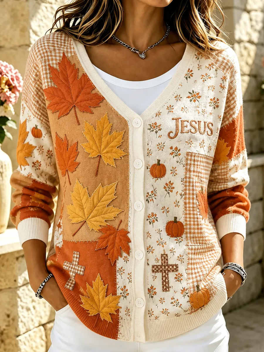 Women's Casual Autumn Art Faith Cardigan