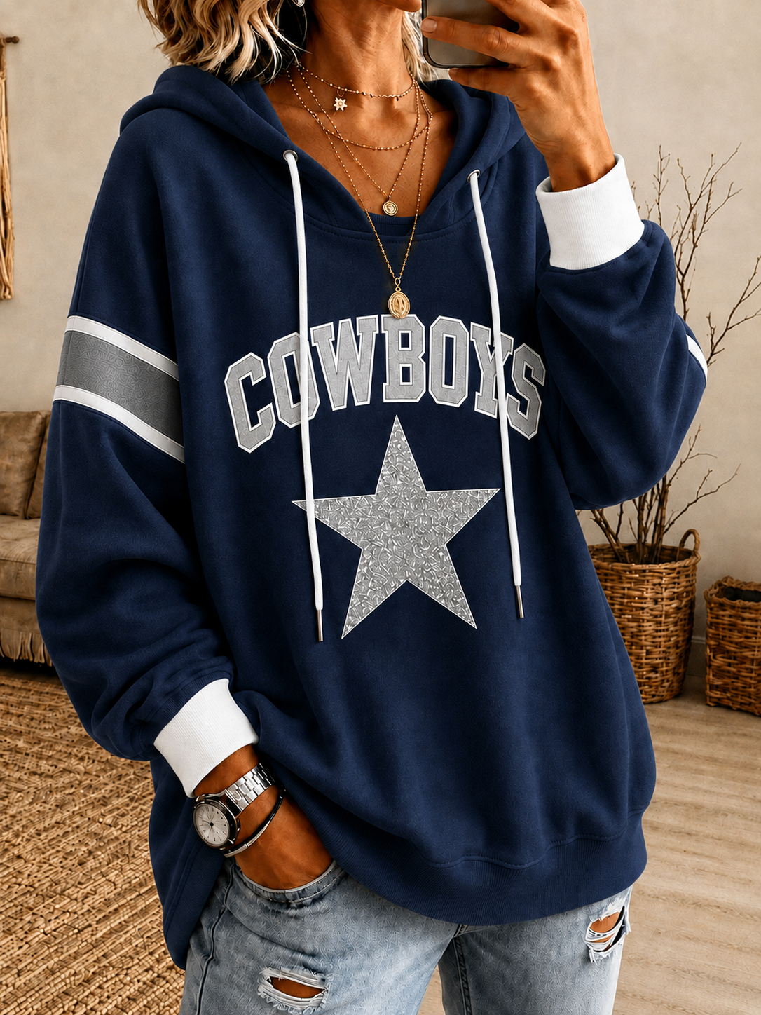 Women's Football Gameday Gift For Football Fans Casual Hoodie