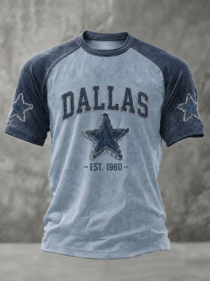 Men's Dallas Football Print Casual T-Shirt