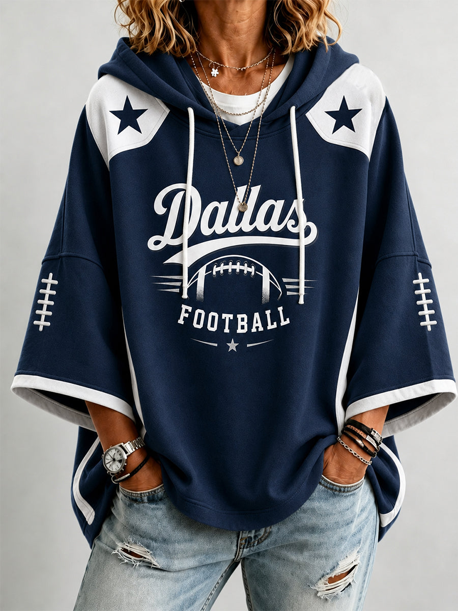 Women’s  Football Gameday Gift For Football Fans Casual Short-Sleeve Hoodie